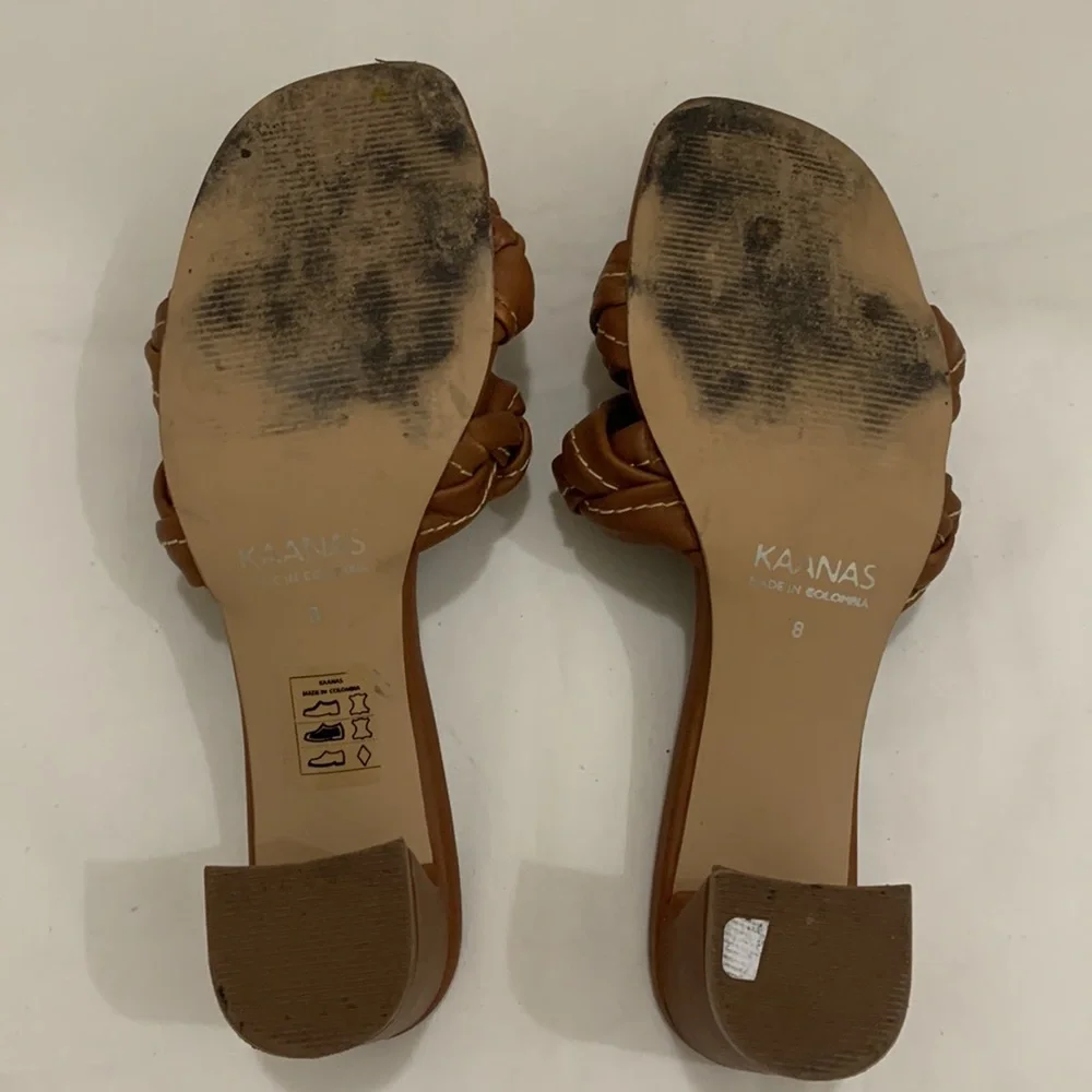 KAANAS Tartu Braided Heel Sandal Brandy Size 8 - Picture 9 of 9